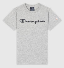Champion Freizeit-Tshirt (Baumwolle) Crew mit Logo-Schriftzug hellgrau Jungen
