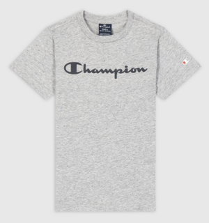 Champion Freizeit-Tshirt (Baumwolle) Crew mit Logo-Schriftzug hellgrau Jungen