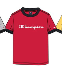 Champion Freizeit-Tshirt (Baumwolle) Crew Ringer mit Logo-Schriftzug rot Kinder