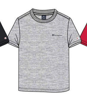 Champion Freizeit-Tshirt (Baumwolle) Crew mit Kleinen-Logo-Schriftzug hellgrau Jungen
