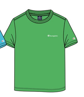 Champion Freizeit-Tshirt (Baumwolle) Crew mit Kleinen-Logo-Schriftzug grün Jungen