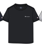 Champion Freizeit-Tshirt (Baumwolle) Crew mit Kleinen-Logo-Schriftzug schwarz Jungen