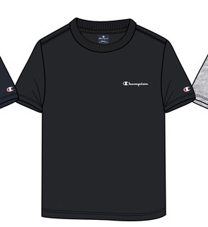 Champion Freizeit-Tshirt (Baumwolle) Crew mit Kleinen-Logo-Schriftzug schwarz Jungen