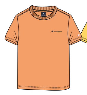 Champion Freizeit-Tshirt (Baumwolle) Crew mit Kleinen-Logo-Schriftzug orange Jungen