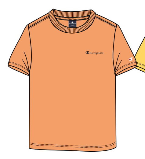 Champion Freizeit-Tshirt (Baumwolle) Crew mit Kleinen-Logo-Schriftzug orange Jungen