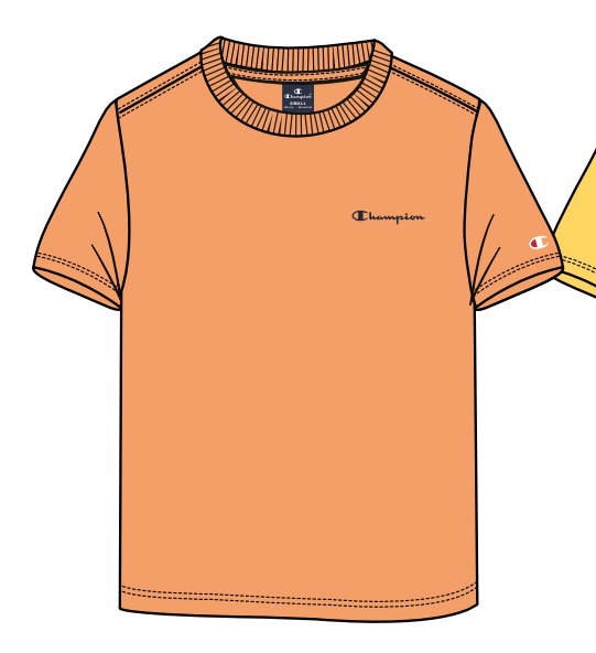 Champion Freizeit-Tshirt (Baumwolle) Crew mit Kleinen-Logo-Schriftzug orange Jungen