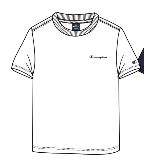 Champion Freizeit-Tshirt (Baumwolle) Crew mit Kleinen-Logo-Schriftzug weiss Jungen