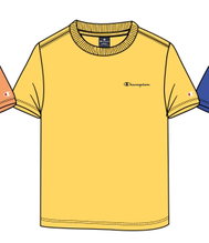 Champion Freizeit-Tshirt (Baumwolle) Crew mit Kleinen-Logo-Schriftzug gelb Jungen