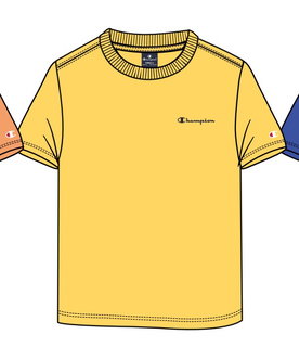 Champion Freizeit-Tshirt (Baumwolle) Crew mit Kleinen-Logo-Schriftzug gelb Jungen