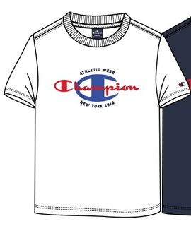Champion Freizeit-Tshirt (Baumwolle) Crew Graphic Print weiss Kinder