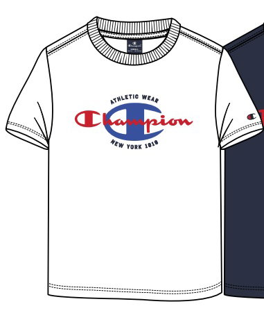 Champion Freizeit-Tshirt (Baumwolle) Crew Graphic Print weiss Kinder