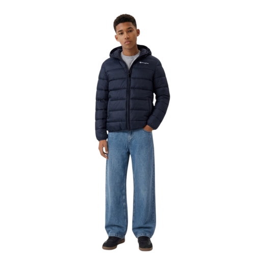 Champion Winterjacke Hooded Jacket (warm, bequeme Passform) navyblau Kinder