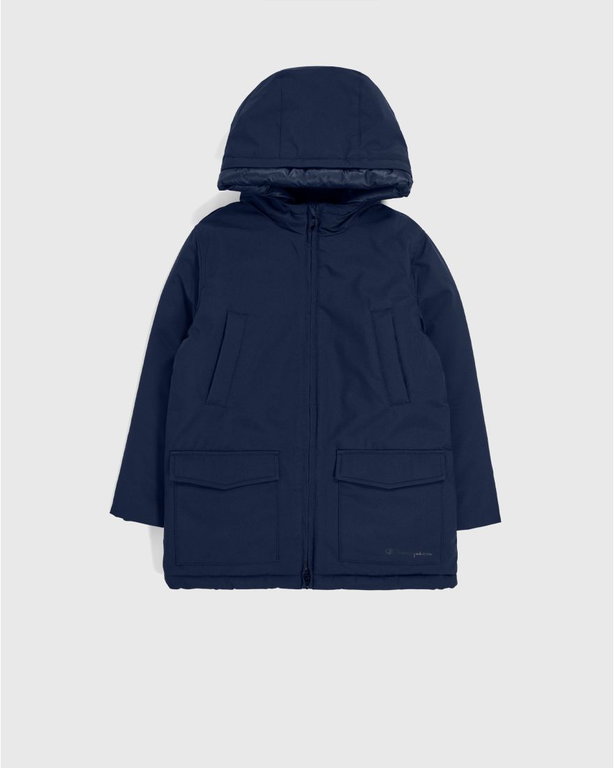 Champion Winterjacke mit Kapuze (kleines Logo) navyblau Jungen