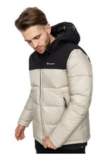 Champion Winter Jacket with Hood (Functional Padding, Small Logo Lettering) Beige/Black Men