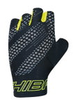 Chiba Fahrrad-Handschuhe Ergo (Dreidimensional geformte, flexible Innenhand) schwarz/gelb - 1 Paar
