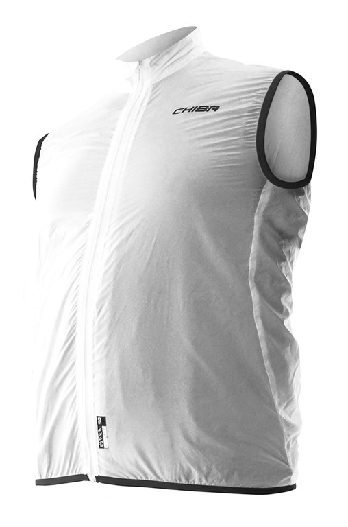 Chiba Fahrrad-Weste Windblocker (extrem leicht - 50 Gramm) weiss Herren