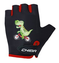 Chiba Bicycle Gloves Cool Dinosaur Black Children - 1 Pair