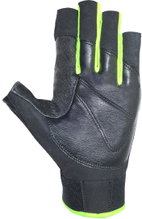 Chiba Kletterhandschuhe Via Ferrata X-Trem (Quickpull-Ausziehhilfe, aus Nappa-Leder) schwarz/neongelb - 1 Paar