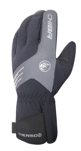 Chiba Winter-Fahrradhandschuhe Thermo Plus (Oberhand aus winddichtem Stretch-Fabric) schwarz - 1 Paar