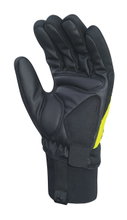 Chiba Winter-Fahrradhandschuhe Ice (Oberhand aus winddichtem Softshell) schwarz/gelb - 1 Paar