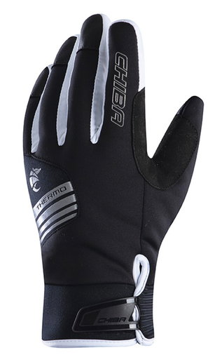 Chiba Winterhandschuhe Thermo X-Cross (wasserdicht, winddicht, atmungsaktiv) schwarz/weiss - 1 Paar