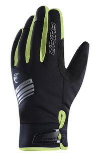 Chiba Winterhandschuhe Thermo X-Cross (wasserdicht, winddicht, atmungsaktiv) schwarz/neongelb - 1 Paar