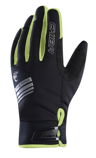 Chiba Rękawice zimowe Thermo X-Cross (wodoodporne, wiatroszczelne, oddychające) czarne/neonowożółte - 1 para