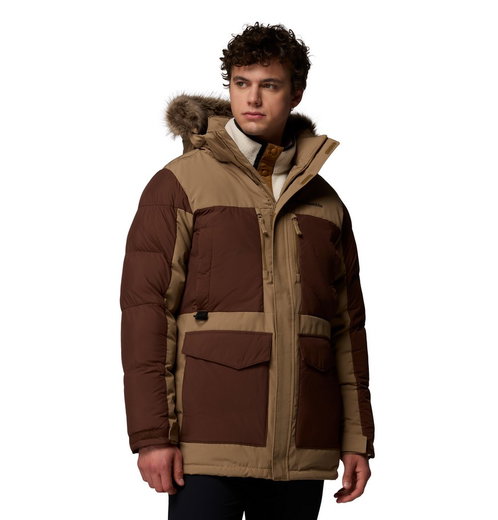Kurtka zimowa Columbia Marquam Peak Fusion II Parka (Omni-Heat Infinity) jasnobrązowa/brązowa męska
