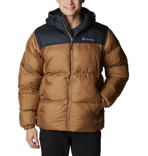 Columbia Winterjacke Puffect mit Kapuze (Thermarator Isolierung, wasserdicht) braun/schwarz Herren