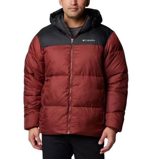 Columbia Winterjacke Puffect II Hooded (Thermarator Isolierung, wasserdicht) dunkelrot/schwarz Herren