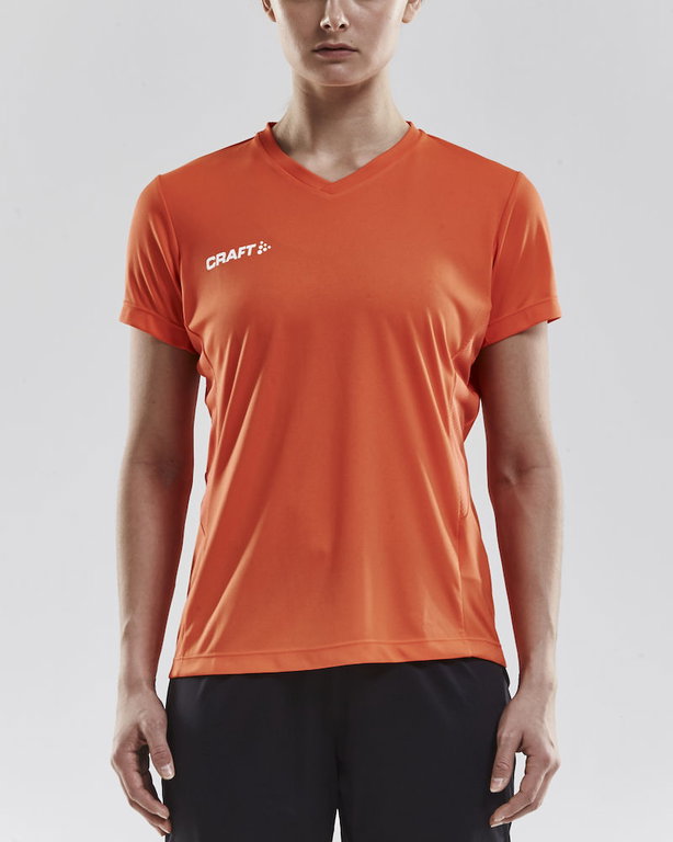 Craft Sport-Shirt (Trikot) Squad Solid - lockere Schnitt, schnelltrocknend - orange Damen