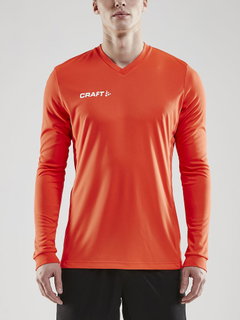 Craft Sport-Langarmshirt (Trikot) Squad Solid - hohe Elastizität, ergonomisches Design - orange Herren
