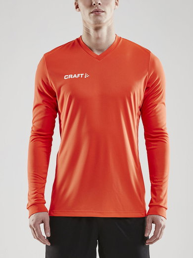 Craft Sport-Langarmshirt (Trikot) Squad Solid - hohe Elastizität, ergonomisches Design - orange Herren