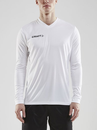 Craft Sport-Langarmshirt (Trikot) Squad Solid - hohe Elastizität, ergonomisches Design - weiss Herren