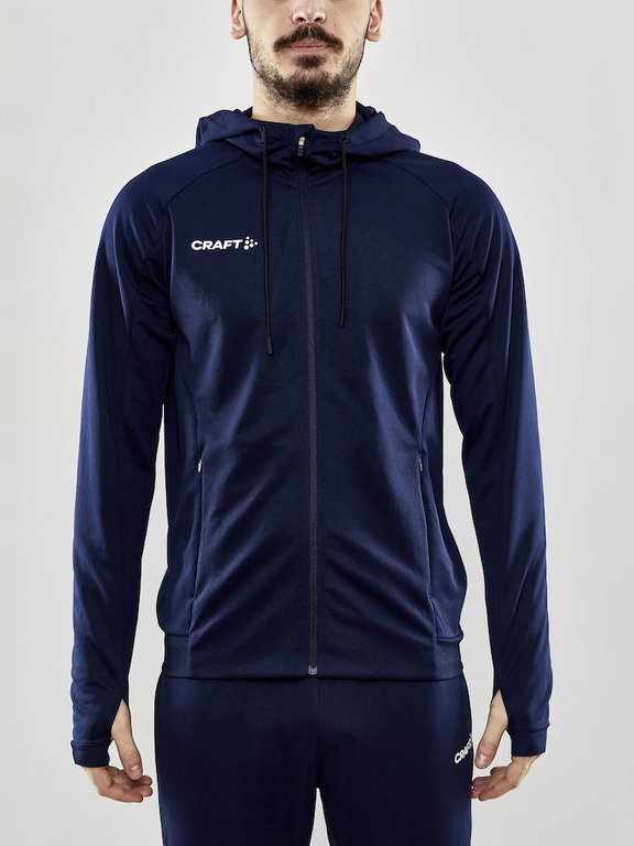 Craft Trainingsjacke Evolve Hood - strapazierfähige Mid-Layer-Kapuzenjacke aus Stretchmaterial - navyblau Herren