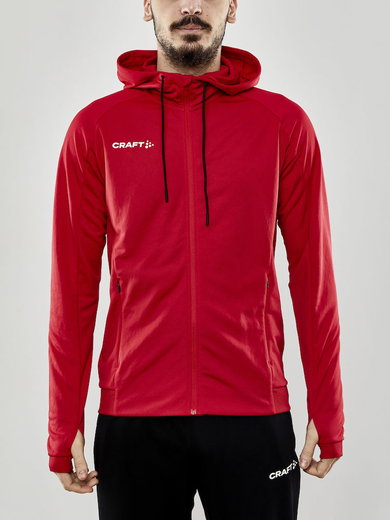 Craft Trainingsjacke Evolve Hood - strapazierfähige Mid-Layer-Kapuzenjacke aus Stretchmaterial - rot Herren