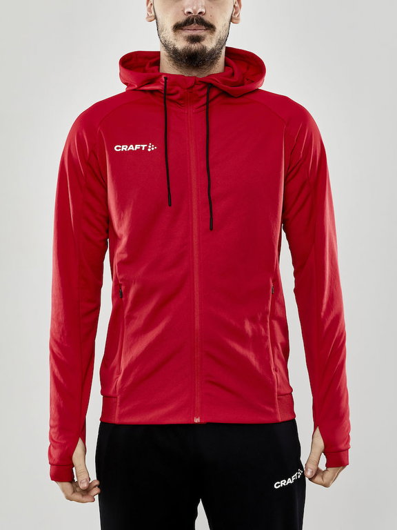 Craft Trainingsjacke Evolve Hood - strapazierfähige Mid-Layer-Kapuzenjacke aus Stretchmaterial - rot Herren