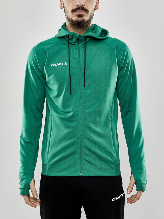 Craft Trainingsjacke Evolve Hood - strapazierfähige Mid-Layer-Kapuzenjacke aus Stretchmaterial - grün Herren