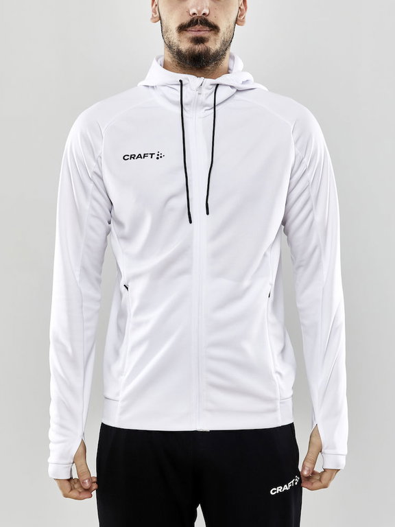 Craft Trainingsjacke Evolve Hood - strapazierfähige Mid-Layer-Kapuzenjacke aus Stretchmaterial - weiss Herren