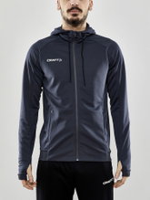 Craft Trainingsjacke Evolve Hood - strapazierfähige Mid-Layer-Kapuzenjacke aus Stretchmaterial - dunkelgrau Herren
