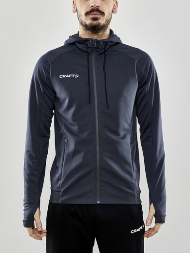 Craft Trainingsjacke Evolve Hood - strapazierfähige Mid-Layer-Kapuzenjacke aus Stretchmaterial - dunkelgrau Herren