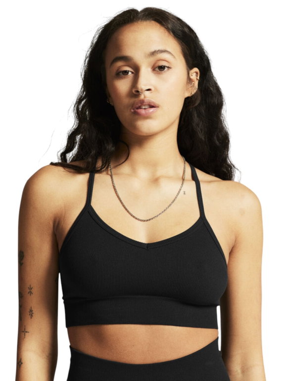 Craft Sport-BH Collective Rib Strap Sports Bra (Rippenstruktur, elastisches Material) schwarz Damen
