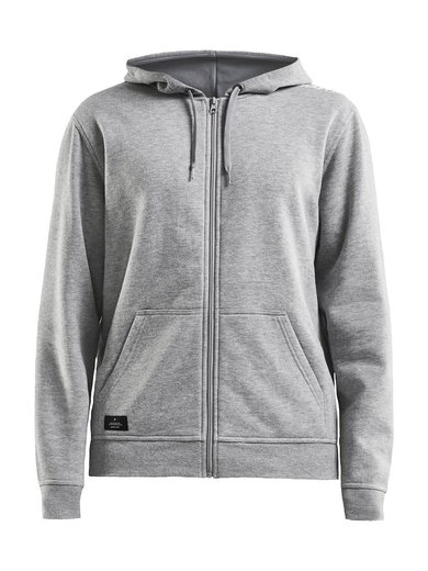 Craft Kapuzenpullover Hoodie Community FZ (Front-Reißverschluss, sportliche Passform) grau Herren