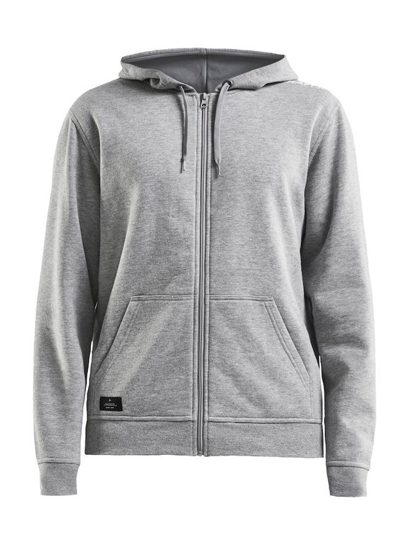 Craft Kapuzenpullover Hoodie Community FZ (Front-Reißverschluss, sportliche Passform) grau Herren