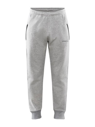 Craft Freizeithose Core Soul Sweatpants (weiches Material, Seitentaschen mit Reissverschluss) lang hellgrau Herren