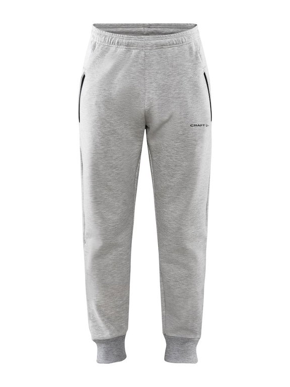 Craft Freizeithose Core Soul Sweatpants (weiches Material, Seitentaschen mit Reissverschluss) lang hellgrau Herren