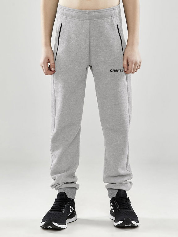 Craft Freizeithose Core Soul Sweatpants (weiches Material, Seitentaschen mit Reissverschluss) lang hellgrau Kinder