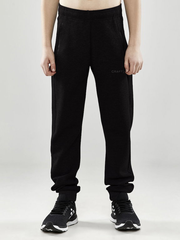 Craft Freizeithose Core Soul Sweatpants (weiches Material, Seitentaschen mit Reissverschluss) lang schwarz Kinder