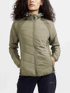 Craft Hybridowa Kurtka ADV Explore (lekka ocieplana, wiatroszczelna) khaki zielona Damska