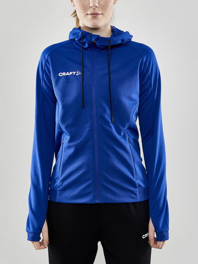 Craft Trainingsjacke Evolve Hood - strapazierfähige Mid-Layer-Kapuzenjacke aus Stretchmaterial - kobaltblau Damen